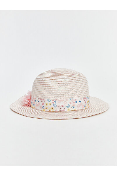 LC Waikiki Lcw Baby Pink Floral Baby Girl Straw Hat