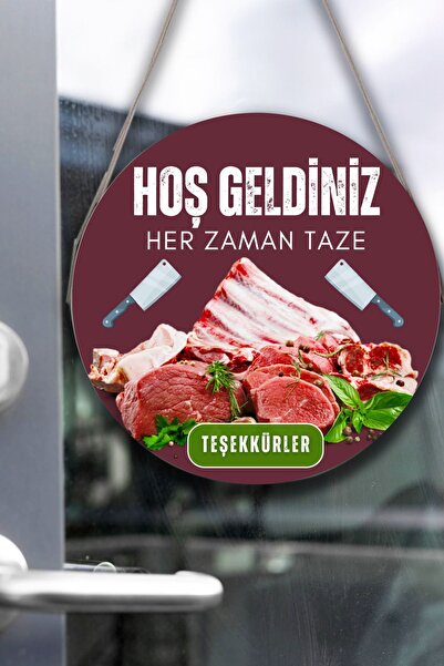 SHELİFE Staklena tablica za mesarsku radnju, dobrodošli znak, viseći ukras za...