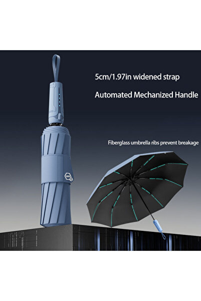 choice2 metal-fiber composite 10K Blue Mechanical handle umbrella, widened st...
