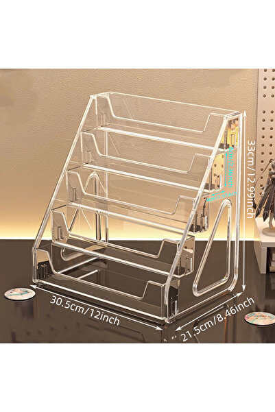 Choice 5-layer rack Card and greeting card transparent desktop storage rack a...