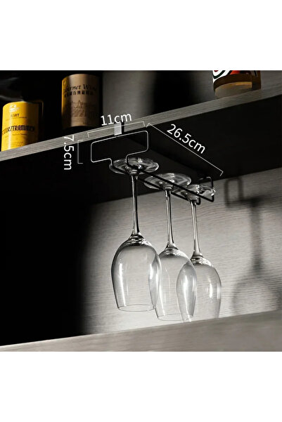 Choice1 black Hanging Punch-free Wine Glass Holder Household Under Cabinet Ch...
