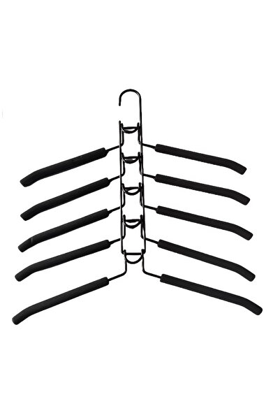 Choice black 5pcs Heavy Duty Space-Saving Metal Hangers with Non-Slip Foam Pa...