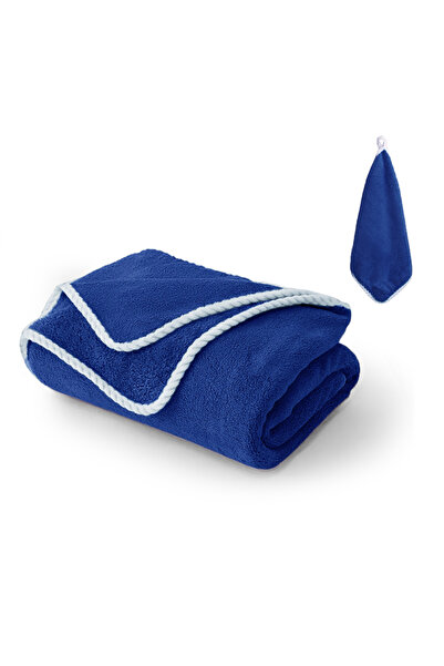 Choice1 90x180cm Dark Blue Set Extra Large Size Coral Fleece Bath Towel Quick...