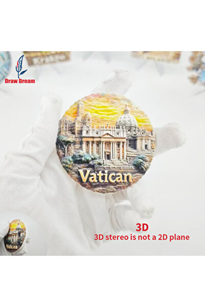 Choice Vatican 1Pc Vatican Creative 3D Embossed Refrigerator Magnet World Tra...