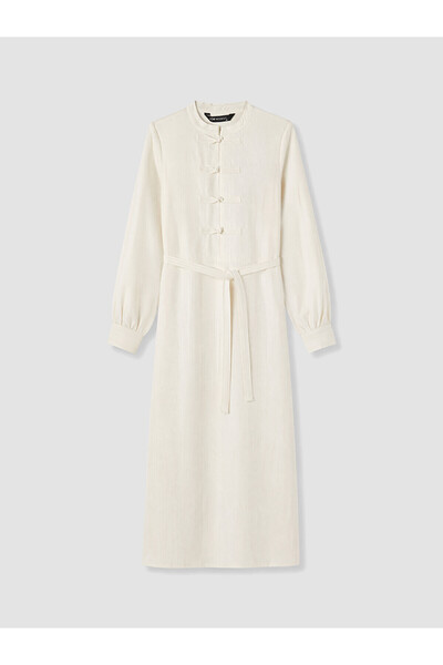 LC Waikiki Peak New Season Hakim Collar Striped Modal Blend Dress