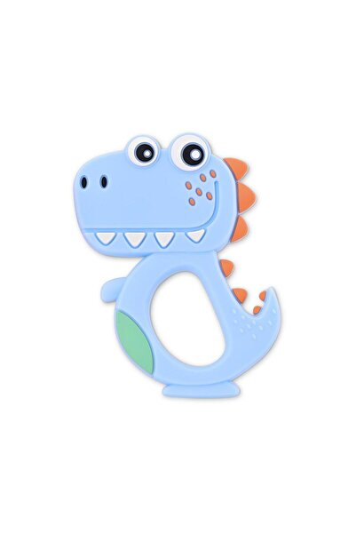LORELLİ Jucarie de dentitie din silicon, Dino Lucky, peste 3 luni, Blue