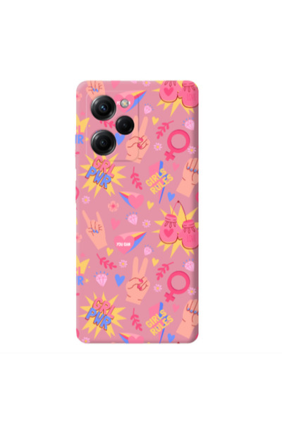 Other Xiaomi Poco X5 Pro Grl Pwr 2 Pink Colored Silicone TPU Θήκη