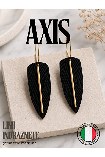 DUESTELLE ITALIA Cercei AXIS Black – Handmade din Argilă Polimerică și Oțel I...
