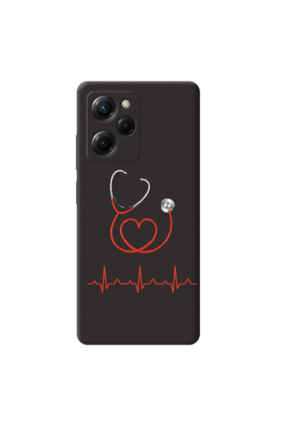 Other Xiaomi Poco X5 Pro Stethoscope Black Colored Silicone TPU Θήκη