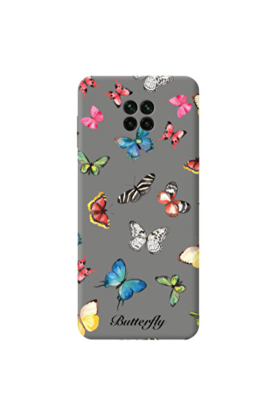 Other Xiaomi Redmi Note 9 Pro Mixed Butterflys Grey Colored Silicone TPU Θήκη