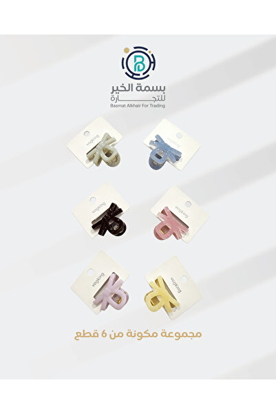 basmh مجموعة مشابك شعر شباصات مكونة من 6 قطع متعدد الأشكال والألوان