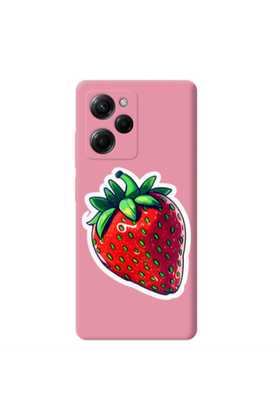Other Xiaomi Poco X5 Pro strawberry Pink Colored Silicone TPU Θήκη