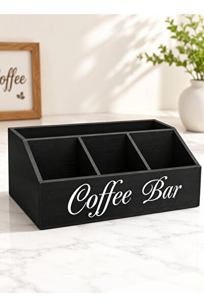 Yoawllty Multi-use Wooden Coffee Bar Organizer, Odor-Free Solid Wood Coffee P...