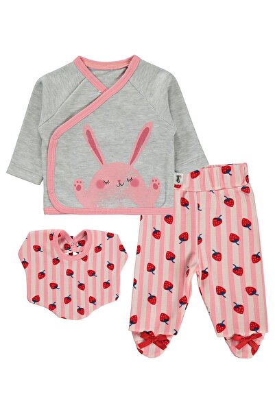 Civil Baby Rabbit Printed Strawberry Print Bodysuit Sets - Pink