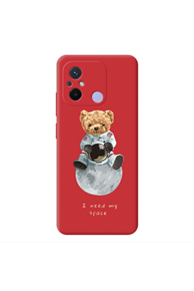 Other Xiaomi Redmi 12C Bear in space Red Colored Silicone TPU Θήκη