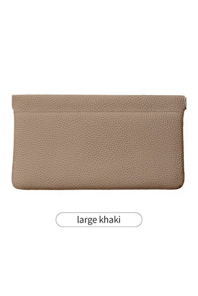 choice2 KB449-Large Khaki Stylish Solid Color Self-Closing Card Holder Women'...