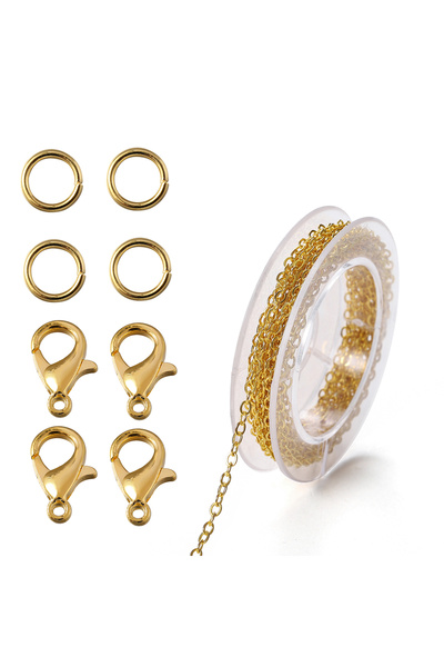 Choice5 Gold 1 Set 3m Iron Cable Chain Connector Link Chains With Jump Rings ...