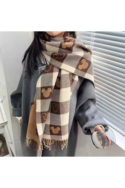 Choice khaki 2024 Luxury Brand Two-Sided Jacquard Scarf pashmina Cashmere Sof...