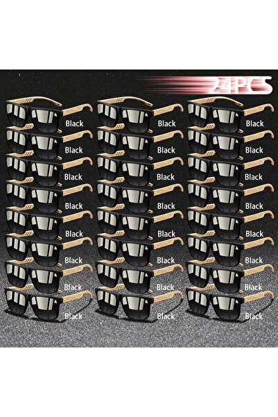 Choice 24PCSF70-(24Black) 24 قطعة نظارات شمسية مربعة كلاسيكية للرجال والنساء،...
