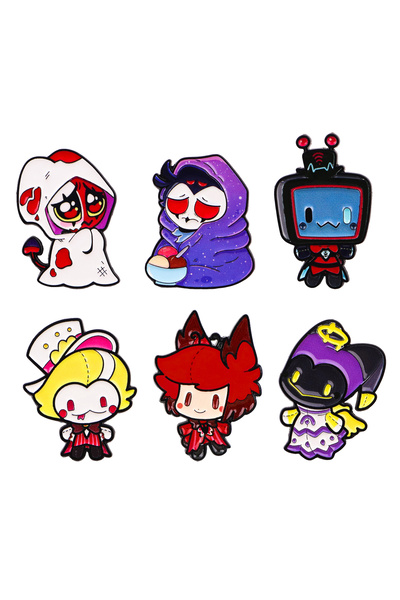 choice2 8 2-6pcs/Set Cartoon Anime Characters Enamel Pin Funny Alien Cute Rac...