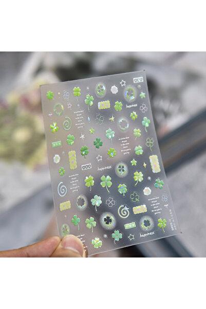 Choice4 NAILFYOU to5586 5D Nail Sticker Fresh Four Leaf Clover Vine Line Patt...