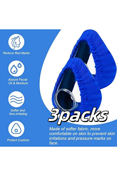 Choice blue 3packs CPAP Mask Liners for Full Face Masks - Fits ResMed AirFit ...