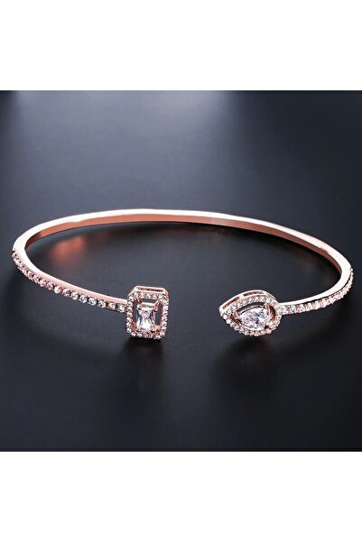 Choice Rose Gold Luxury Geometry Gold Color Cuff Bangles For Women Fashion Cu...