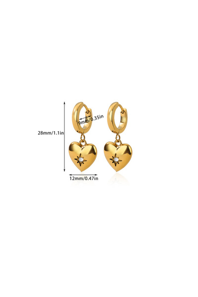 Choice 4 Zircon Star Moon Earrings For Women Girls Gold Color Stainless Steel...