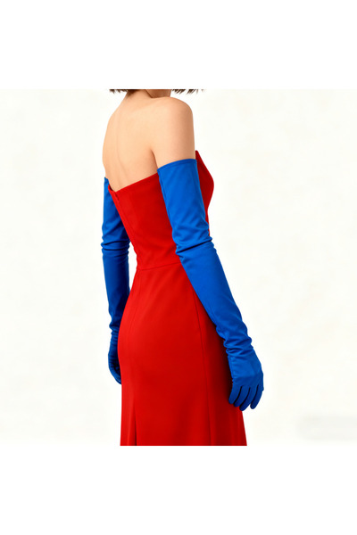 Choice5 One Size Royal Blue 70cm Women Satin Elasticity Smooth Wedding Dress ...