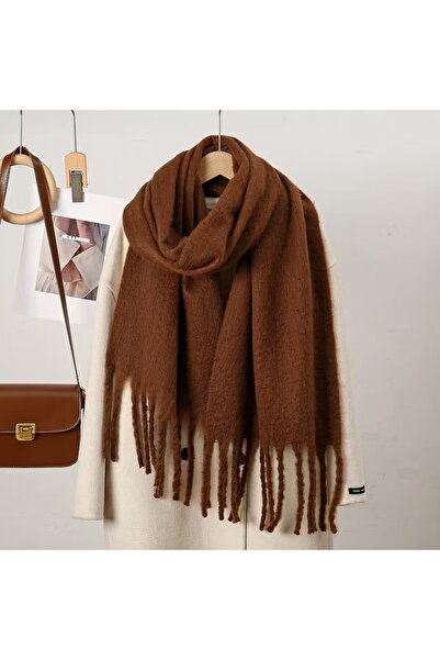 Choice11 12 Winter Solid Color Tassels Cashmere Scarf Keep Warm Woman Pashmin...
