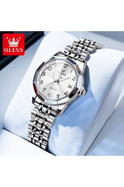 Choice5 Silver White OLEVS 9970 Original Quartz Watch for Women Solid Steel S...