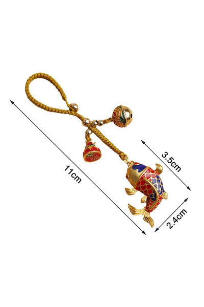 Choice سلسلة مفاتيح يدوية الصنع على شكل سمكة الكوي الصينية، حلية على شكل حقيب...