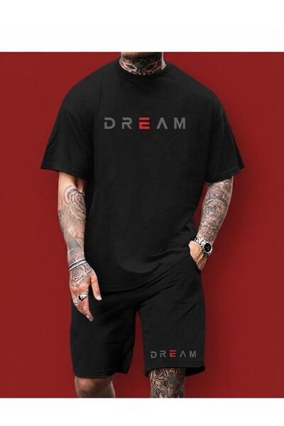 SILATU Unisex Dream Printed Shorts T-Shirt Set