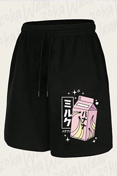 ZOKAWEAR Unisex Banana Milk Design Printed Shorts