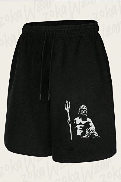 ZOKAWEAR Unisex σορτς με σχέδιο γλυπτού του Ποσειδώνα