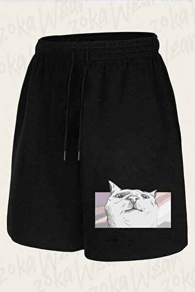 ZOKAWEAR Unisex Funny Cat Design Printed Shorts
