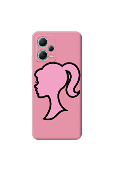 Other Xiaomi Redmi Note 12 Pro 5G Line girl Pink Colored Silicone TPU Θήκη