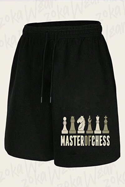 ZOKAWEAR Unisex Master of Chess and Chess Pieces Design Printed Shorts