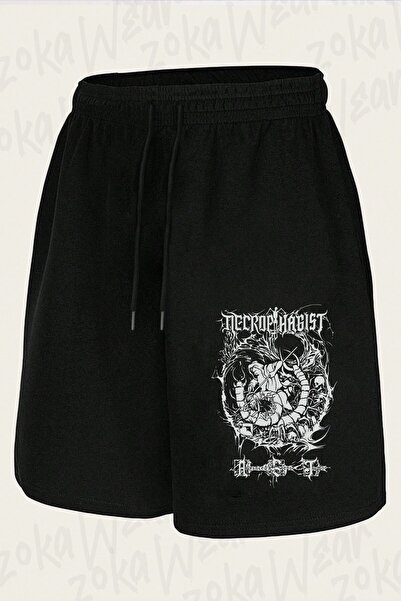 ZOKAWEAR Unisex Necrophagist Design Printed Shorts