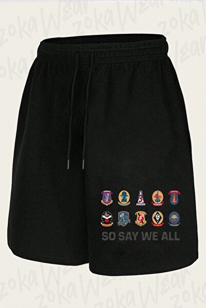 ZOKAWEAR Unisex Battlestar Galactica so Say We All Badges Design Printed Shorts