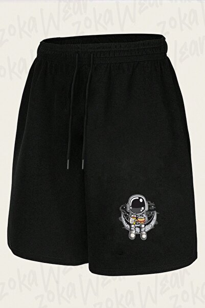 ZOKAWEAR Unisex Hamburger Monster Astronaut Design Printed Shorts