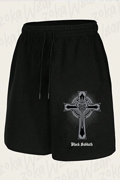 ZOKAWEAR Unisex σορτς με στάμπα Cross Black Sabbath