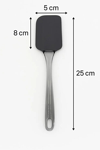 RED KİTCHEN Şeffaf Saplı Isıya Dayanıklı Silikon Spatula - Hamur ve Pasta Kazıyıcı 25 CM