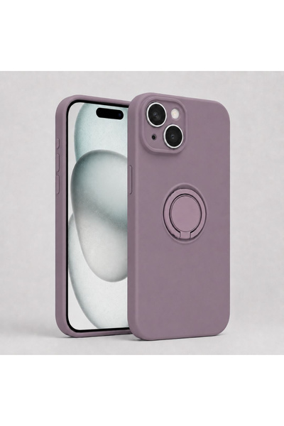 ZetGSM Husă pentru iPhone 15 din silicon, cu inel de prindere și protecție pe...