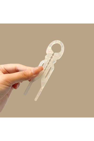 Choice8 8 دبابيس شعر نسائية بتصميم فيونكة عصرية بلون بيج، على شكل حرف U، من ا...