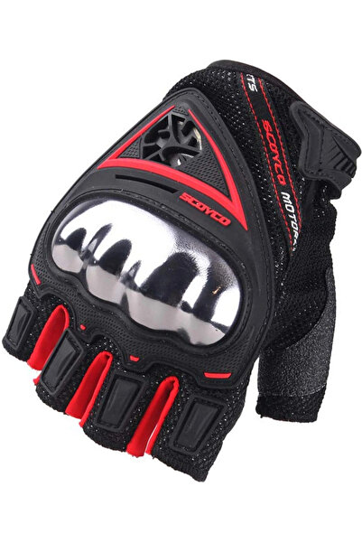 kuzey motor Mc44D Red Half Gloves