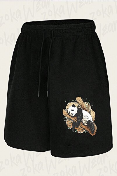 ZOKAWEAR Unisex Panda Sleepy Nature Forest Design Printed Shorts