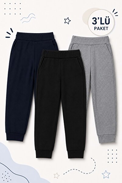 Mnk Baby&Kids Boy's Seasonal Cotton 3-Piece Set Sweatpants M00839 Black - Nav...