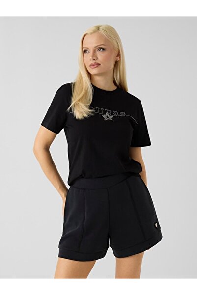 Guess Agena Short Sleeve Women's Black T-Shirt V6Yi05K4272-Jblk