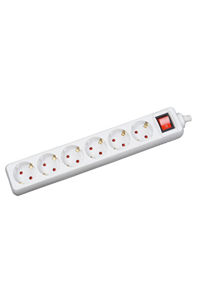 Inlet Prelungitor 3m 6 prize cu intrerupator, alb, Inlet, PRELUNGITOARE